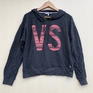 Victoria’s Secret Gray Logo Pullover Hoodie Medium